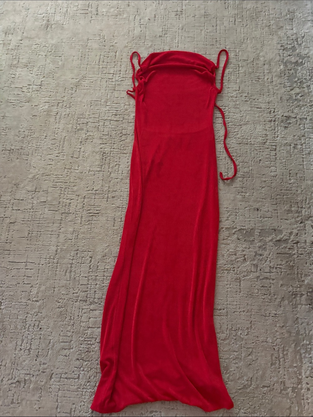 Red Strapless Maxi Dress